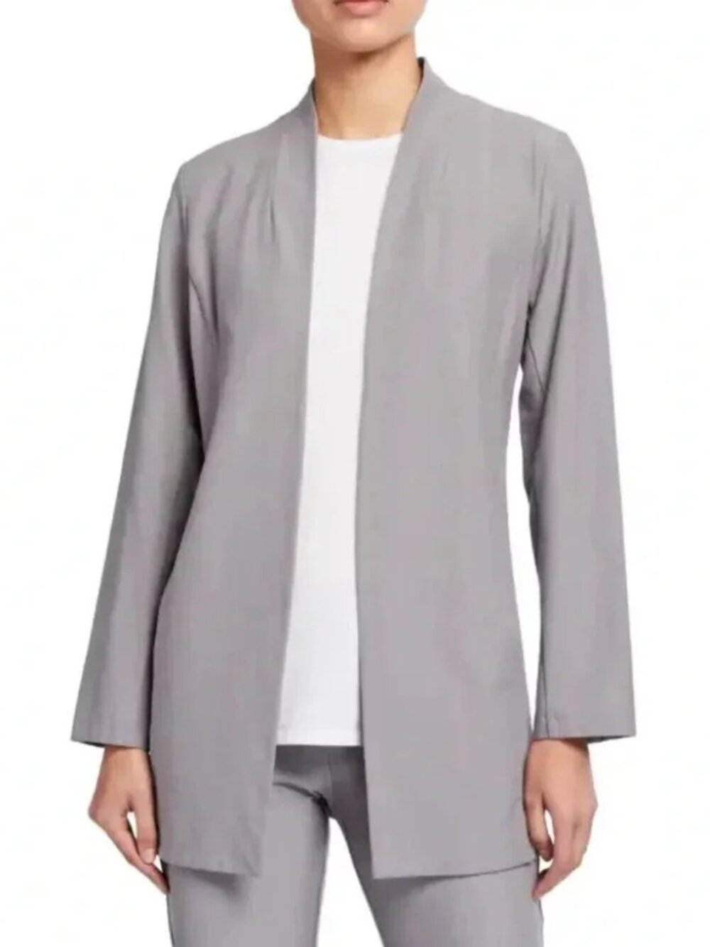 NWT Eileen Fisher stretch crepe long jacket